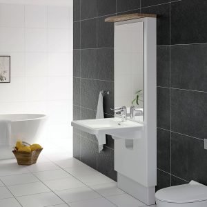 Electric height adjustable washbasin system with mirror and lighting - DESIGNLINE 417-0 - Image 5