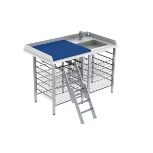 Changing Table 327, Fixed height, Sink right - Ladder left