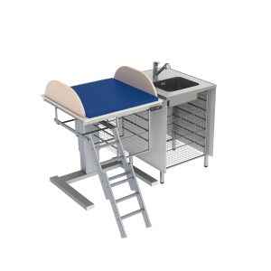 Height Adjustable Changing Table 332 - Combination 1, Washing Bench right, Border 20 cm