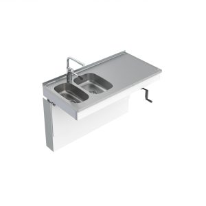 Wall Mounted Cranked Height Adjustable Sink Module 6350-ESG
