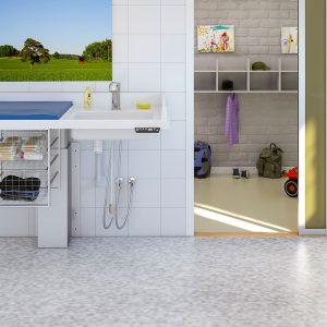 Height Adjustable Changing Table Granberg 335 - Laundry sink
