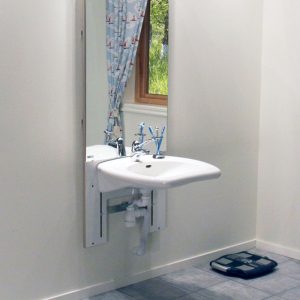 Manual height adjustable washbasin system with mirror and lighting - BASICLINE 401-1 - Image 5