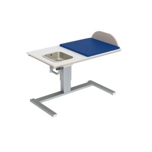 Height Adjustable Changing Table 332 - Sink left, Border 20 cm