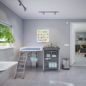 Height Adjustable Changing Table 334 - Sink right, Incl. Mixer tap, Border 20 cm (Copy) - Image 3