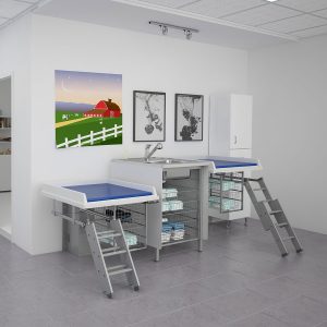 Height Adjustable Changing Table 334 - Sink right, Incl. Mixer tap, Border 20 cm (Copy) - Image 4
