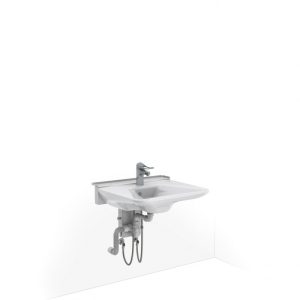 Manually adjustable washbasin with gas spring - BASICLINE 406-01