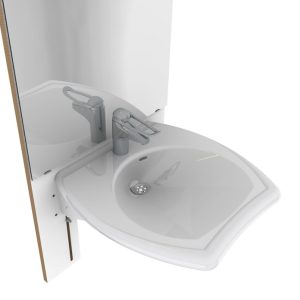 Manual height adjustable washbasin system with mirror and lighting - BASICLINE 401-03 - Image 3