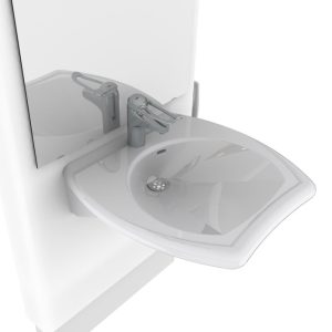 Electric height adjustable washbasin system with mirror and lighting - DESIGNLINE 417-03 - Image 3