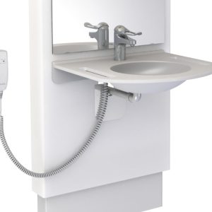 Electric height adjustable washbasin system with mirror and lighting - DESIGNLINE 417-15 - Image 4