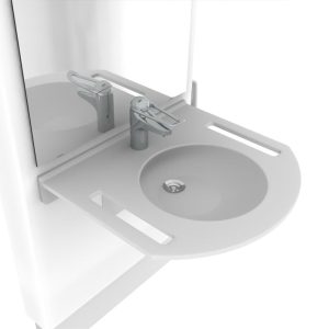 Electric height adjustable washbasin system with mirror and lighting - DESIGNLINE 417-15 - Image 3