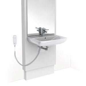 Electric height adjustable washbasin system with mirror and lighting - DESIGNLINE 417-11 - Image 4