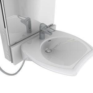 Electric height adjustable washbasin system with mirror and lighting - DESIGNLINE 417-01 - Image 3