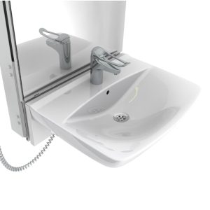 Electric height adjustable washbasin system with mirror and lighting - BASICLINE 433-10 - Image 3