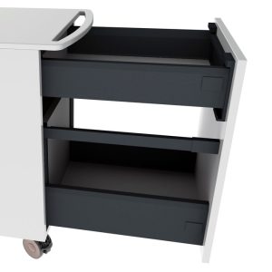 Mini cabinet on wheels with drawer and inner drawer, fully extendable with soft-close - Image 3