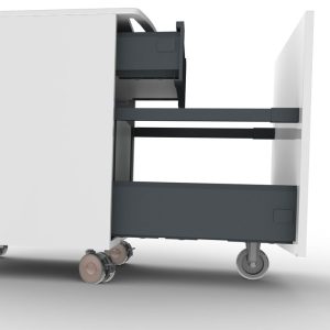 Mini cabinet on wheels with drawer and inner drawer, fully extendable with soft-close - Image 4