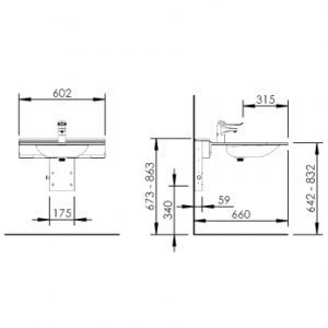 Manually adjustable washbasin with gas spring - BASICLINE 406-15 - Image 6
