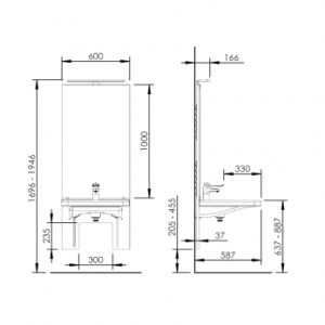 Manual height adjustable washbasin system with mirror and lighting - BASICLINE 401-10 - Image 6