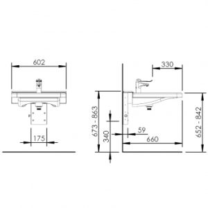 Manually adjustable washbasin with gas spring - BASICLINE 406-10 - Image 6