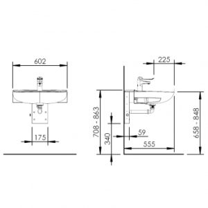 Manually adjustable washbasin with gas spring - BASICLINE 406-11 - Image 6