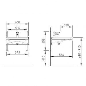 Manual height adjustable washbasin system - BASICLINE 403-15 - Image 6