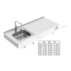 Wall Mounted Cranked Height Adjustable Sink Module 6350-ES11 - Image 3