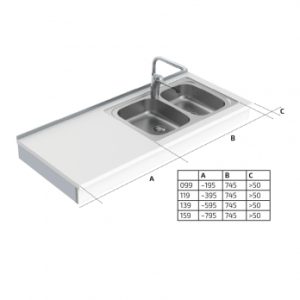 Wall Mounted Motorised Height Adjustable Sink Module 6300-ES30 - Image 5