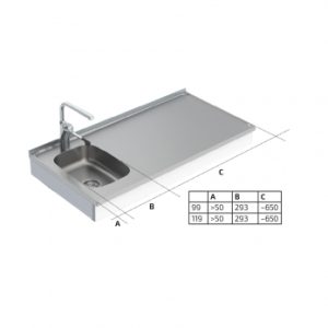 Wall Mounted Cranked Height Adjustable Mini Kitchen 6350-ESF - Image 3