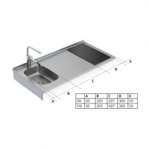 Wall Mounted Cranked Height Adjustable Mini Kitchen 6350-ESFS - Image 3
