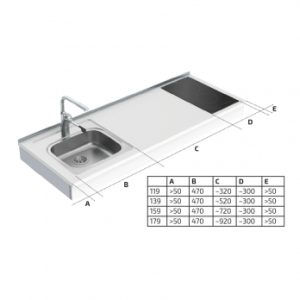 Wall Mounted Motorised Height Adjustable Mini Kitchen 6300-ES11S2 - Image 5
