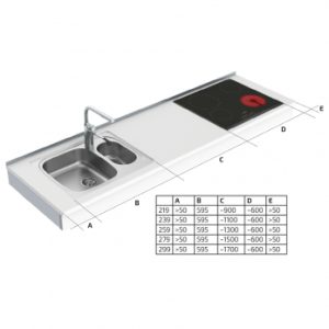 Wall Mounted Cranked Adjustable Combi Kitchen 6350-ES20S4 - Image 4