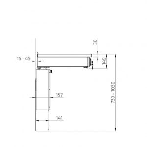 Wall Mounted Motorised Height Adjustable Hob Module 6300HA-S4 - Image 6