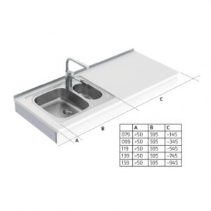 Wall Mounted Manual Height Adjustable Sink Module 6380-ES20 - Image 4