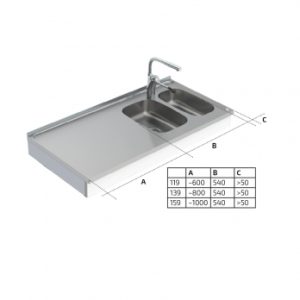 Wall Mounted Manual Height Adjustable Sink Module 6380-ESG - Image 5