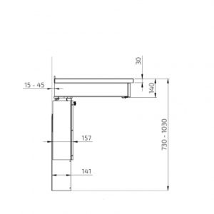 Wall Mounted Manual Height Adjustable Hob Module 6380HA-S4 - Image 6