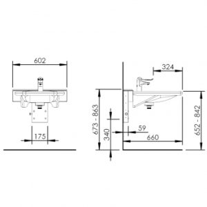Manually adjustable washbasin with gas spring - BASICLINE 406-03 - Image 6