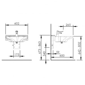 Manually adjustable washbasin with gas spring - BASICLINE 406-01 - Image 6