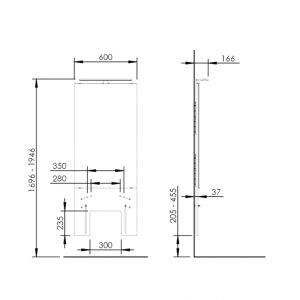 Manual height adjustable washbasin system with mirror and lighting - BASICLINE 401-1 - Image 3