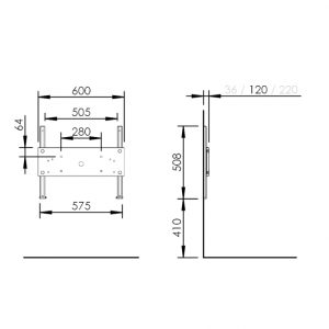 Manual height adjustable washbasin system - BASICLINE 403-2, depth 12.0 cm - Image 3