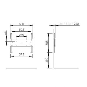 Manual height adjustable washbasin system - BASICLINE 403-3, depth 22.0 cm - Image 3