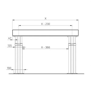 Kitchen Worktop Lift Baselift 6310HA - Floor-mounted, 103 mm front - Image 3