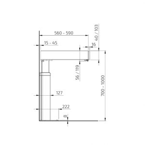 Kitchen Worktop Lift Baselift 6310HA - Floor-mounted, 103 mm front - Image 4