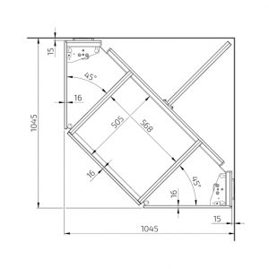 Kitchen Worktop Lift Baselift Corner 6311HA, 45°- 90°, floor-mounted - Image 3