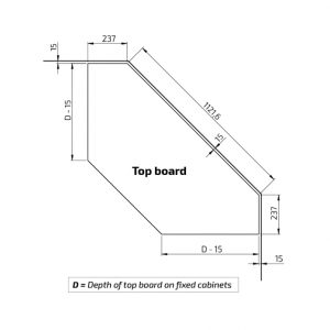 Kitchen Worktop Lift Baselift Corner 6302HA, 45°- 45°, wall-mounted - Image 4