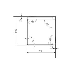 Kitchen Worktop Lift Baselift Corner 6313LA, 90°- 90°, floor-mounted - Image 3