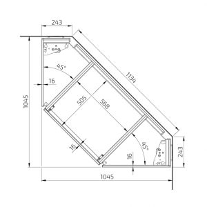 Kitchen Worktop Lift Baselift Corner 6302LA, 45°- 45°, wall-mounted - Image 3