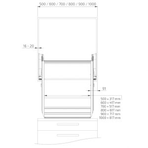 Wall Cabinet Lift InDIAGO 510SA - 81 cm height, 26 cm depth - Image 3