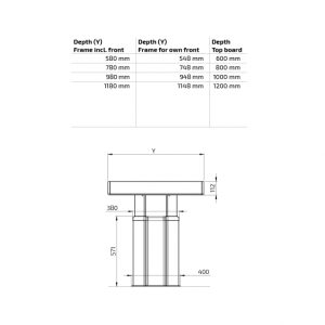 Kitchen Island Centerlift 960HA - Incl. front, depth 58.0 cm - Image 3
