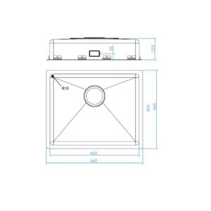 Wheelchair Accessible Inset Kitchen Sink Granberg ES12 - 54.0 cm - Image 3