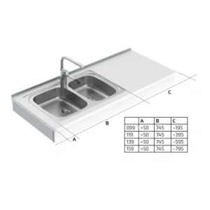Wall Mounted Cranked Height Adjustable Sink Module 6350-ES30 - Image 3