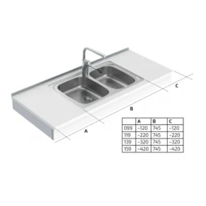 Wall Mounted Cranked Height Adjustable Sink Module 6350-ES30 - Image 4